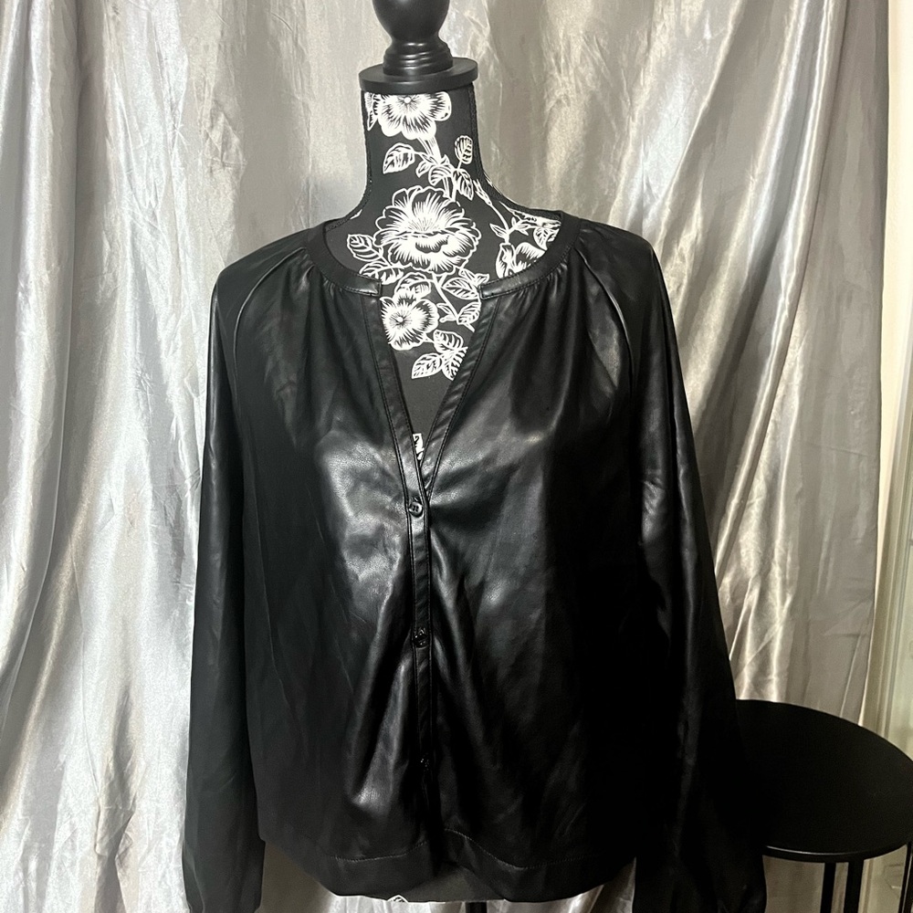 Women's Black Faux Leather Jacket